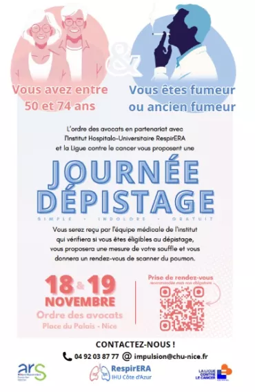 Journée de dépistage du cancer du poumon les mardi 18 et mercredi 19 novembre 2025
